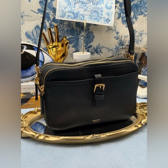 🆕 OROTON 🧿 NWOT Dylan Camera Crossbody Bag, Black Calfskin Leather - Picture 3 of 16